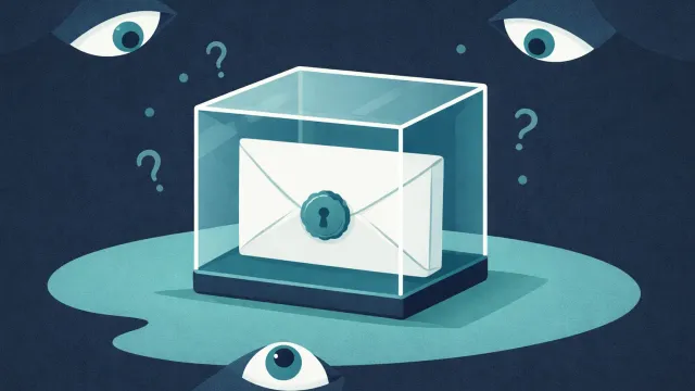 A locked vault with a transparent server behind it showing only scrambled data