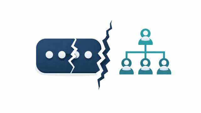 A password manager icon with a crack, family tree icon unreachable on the other side